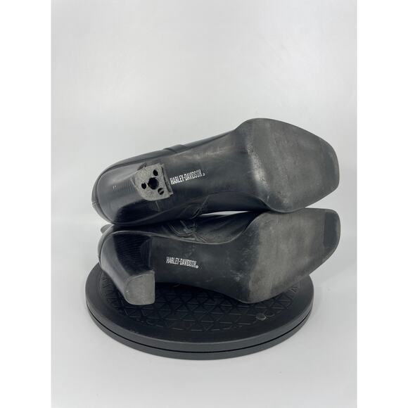 ***SOLD*** Harley Davidson Harness Stilletto Heeled Leather Boots Size 8 Black - Picture 6 of 8